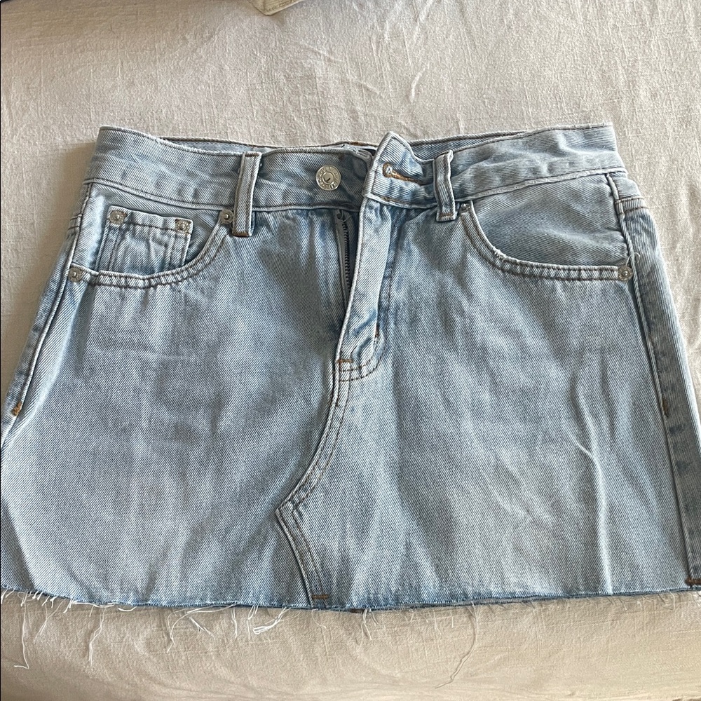 White Fox Boutique Light Blue Denim Mini Skirt